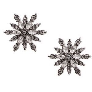 Crystal and silvertone snowflake earrings